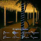ANJAYLIA 33FT 100 LED Solar Rope Lights Outdoor Waterproof, Solar Powered Rope String Lights with 8 Modes for Outdoor, Patio, Garden, Camping, Holiday & Christmas Décor Cool White
