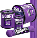 Paracord Rope 750 - Parachute para Cord 4mm 11 Strand Spool Rope Utility Nylon String for Outdoor Camping Survival Utility Tent Crafting DIY Projects - Purple 1000ft