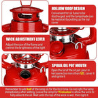 2 Pcs Hurricane Lantern 10 Inch Original Oil Burning Lantern Vintage Hanging Oil Lamp Outdoor Indoor Decorative Kerosene Fuel Lanterns for Camping Home Patio(Red)