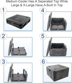 Collapsible Iceless Cooler Foam Chill Chest Box - Insulated, Foldable, Portable, Lightweight, Iceless & Waterproof - Medium Black
