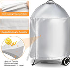 iCOVER Grill Cover for Weber 22 Inch Charcoal Kettle- Heavy Duty Waterproof BBQ Cover for Weber Char-Broil 22 Inch Charcoal Kettle Grills, Silver