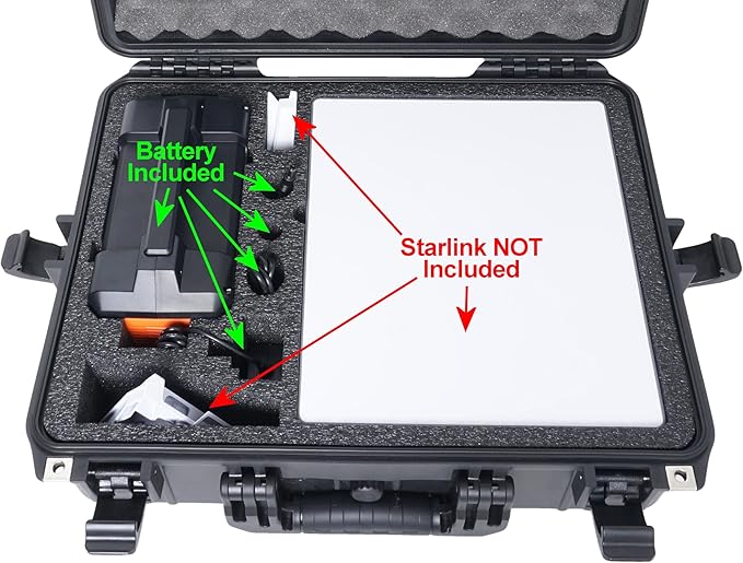 Battery Powered Starlink Mini Mobile Internet Kit Case, 4.5+ Hrs Runtime, Portable Wifi Connection For Camping, Festivals, Tradeshows, Emergencies. Includes Battery, Case & Foam. Starlink Not Included