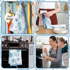 Boyiee Set of 6 Beach Kitchen Towels Coastal Ocean Dish Towels Sea Nautical Tea Towels Absorbent 24 x 16 Inches Shell Coral Starfish Hand Towels Summer Gifts for Farmhouse Kitchen Bathroom Decorations