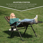 TIMBER RIDGE Aluminum Zero Gravity Chairs, Folding Recliner Chair Padded with Cup Holder and Headrest, Adjustable Lounge Reclining Chair for Outdoor Camping Lawn Patio Indoor, Supports 350lbs, Brown