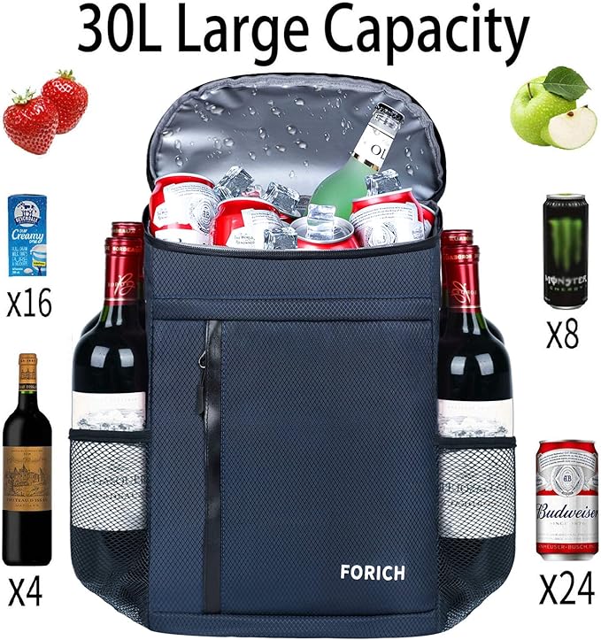 FORICH Soft Cooler Backpack Insulated Waterproof Backpack Cooler Bag Leak Proof Portable Small Cooler Backpacks to Work Lunch Travel Beach Camping Hiking Picnic Fishing Beer for Men Women