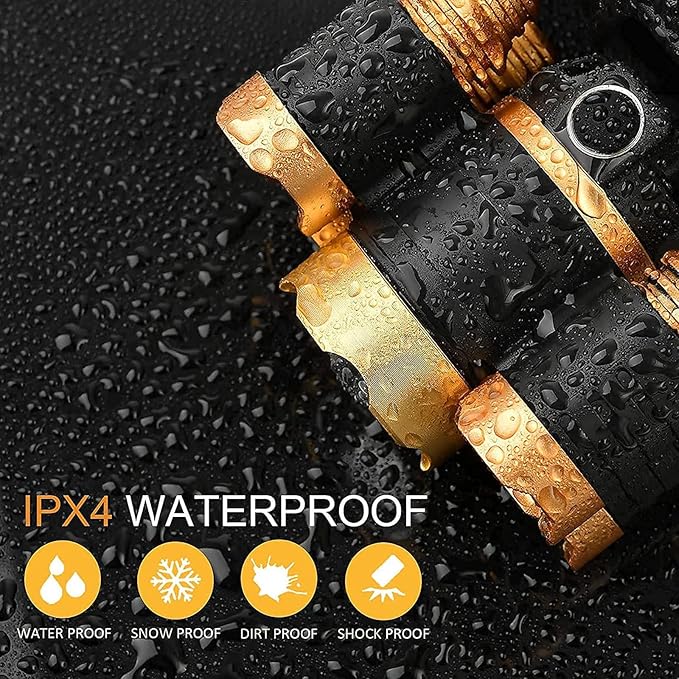 USB Rechargeable Headlamp 12000 Lumen Ultra Bright LED Work Headlight, 4 Modes Waterproof Head Lamp Best Headlamps for Adults, Camping, Outdoors & Hard Hat Work Zoomable Headlight (Gold)