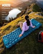 covacure Sleeping Pad for Camping - Ultralight Self-Inflating Camping Pad Mat with Built-in Foot Pump, Durable & Waterproof Air Mattress for Hiking
