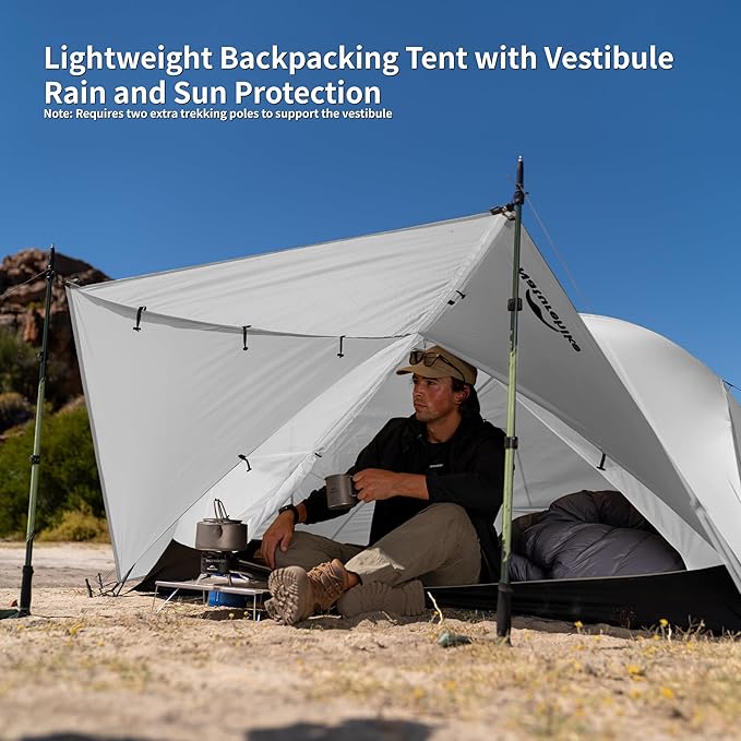 Naturehike Mongar Pro 1/2/3 Person Backpacking Tent,Waterproof Nylon Easy Setup Lightweight Camping Tent