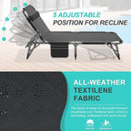 ABORON Patio Lounge Chair, Folding Guest Bed Cot for Adults, 500LB Heavy-Duty Capacity, Portable Extra Bed with Comfort Mat, Quick Fold Design for Indoor Guest Stays & Temporary Use