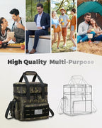 Tactical Lunch Bag & Lunch Box for Men - Large Double Deck Expandable Insulated Soft Adult Lunchbox for Work - Cooler Bag for Beach, Picnic, Camping,Outdoor，Travel (Camo,16L)