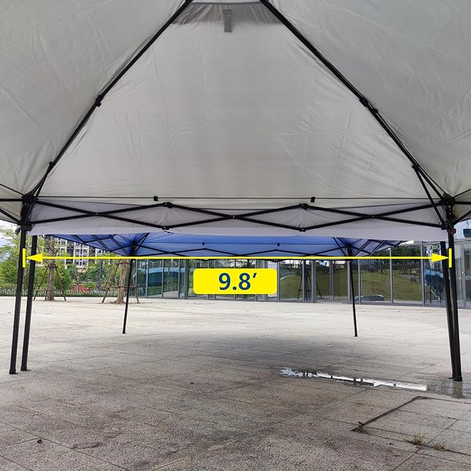 10 Ft Canopy Rain Gutter for Pop Up Canopy, Tent Accessories for Rains, Drainage on Both Sides of Canopy Gutter(Blue)
