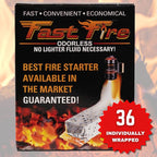 Fast Fire Odorless Fire Starter Cubes – Individually Wrapped Cubes for Grills, Fire Pits, Charcoal Chimneys, Camping & Indoor Fireplaces (36 Count)