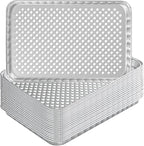 SafBbcue Disposable Grill Toppers 20-Pack Disposable Aluminum Foil Grill Topper Pans BBQ Grill Grate Liners for Outdoor Cooking & Camping Prevents Food from Sticking or Falling Through The Grill