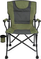 Backyard Expressions Heated Camp Chair with Cupholder – Portable Folding Camping Chair with 3 Heat Settings, USB Powered, Lightweight & Durable – Outdoor Heated Chair for Camping, Tailgating & Sports