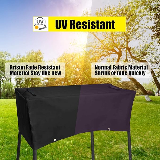 Grisun Patio Cover for Camp Chef 3 Burner Stoves, Waterproof Anti-Fade 3 Burner Stove Cover for PRO90, PRO90X, SPG90B, TB90LW, TB90LWG, TB90LWG15, DB90D, Handles for Easy Lifting, 600D Fabric, Black