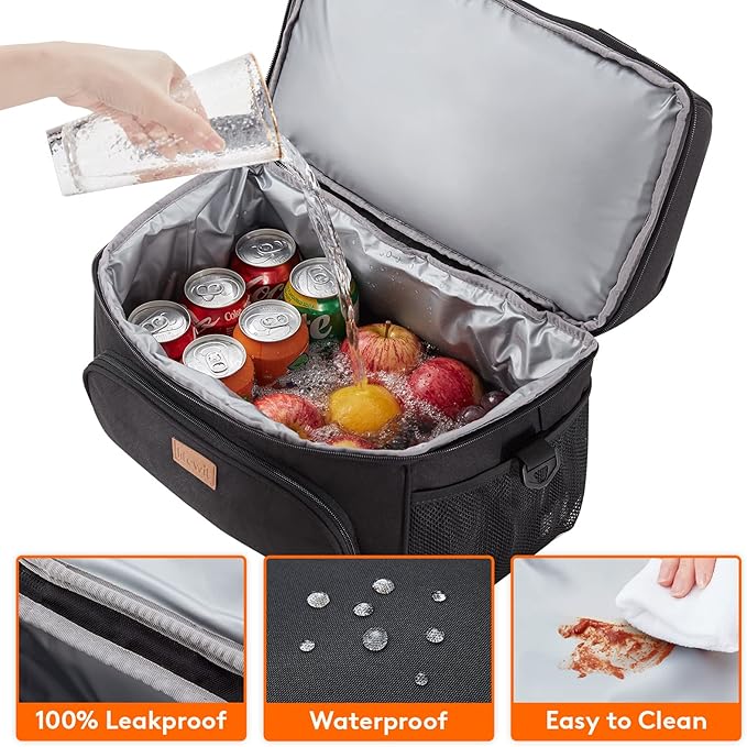 Lifewit Insulated Cooler Bag, 32/48 Can Large Leakproof Beach Cooler, Lightweight Portable Double Layer Soft-Sided Travel Ice Chest for Camping, Kayaking, Road Trips, Grocery Shopping