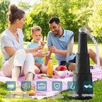 Portable Fan 4 Pack Fans for Tables,Food Fan with Flexible Goose-Neck and Soft Blades With Hanging Upside Down,Height adjustable Food Fans for Camping, Picnic, Fishing,BBQ, Parties, Outdoor,Black