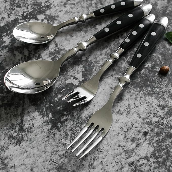 Durable Cutlery Set for 4 with Riveted Handles,Stainless Steel,Dishwasher Safe, Ideal for Camping, Hotels,Home