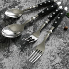 Durable Cutlery Set for 4 with Riveted Handles,Stainless Steel,Dishwasher Safe, Ideal for Camping, Hotels,Home
