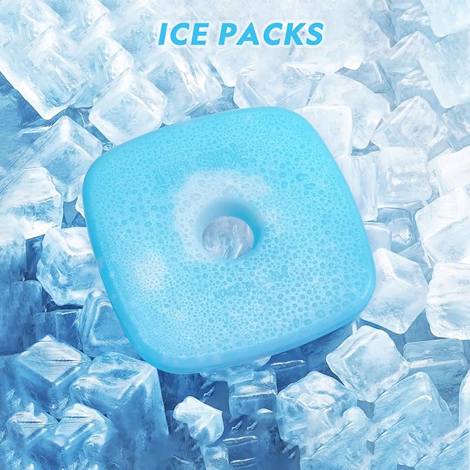 JMEXSUSS Reusable Ice Packs for Cooler, Long Lasting Breastmilk Bottle Storage, Freezer Packs Can Cooler for Lunch Boxes, Beer Soda, Camping