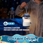 WORKPRO 2-Pack Kids Camping Lanterns with RGB Lights, Battery Powered with Lanyard, Fun Night Light Gifts for Kids - Shark Design