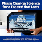 Cooler Shock Reusable Ice Packs for Cooler - Long Lasting Cold Freezer Packs for Coolers and Lunch Boxes - Cooler Ice Packs for Camping Gear, Fishing, Road Trips, Beach Must Haves