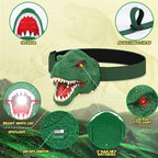 Dinosaur Headlamp for Kids Flashlight Led Headlights Roar & Silent Mode, T-Rex Dinosaur Toys for Kids 3-5 4-6 5-7 6-8, Camping Gear, Easter Gifts for Boys Girls Adults