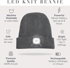 HEAD LIGHTZ® Rechargeable LED Beanie Hat – Hands-Free Lighted Cap for Running, Walking & Camping – As Seen on Oprah’s Favorite Things – Machine Washable, Unisex
