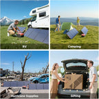 440 Watt Portable Solar Panel with Bypass Diodes,2PCS 220W N-Type 16BB Foldable Solar Charger for Power Station, 25% High Efficiency IP67 Waterproof 4 Kickstands for Camping RV Home Backup