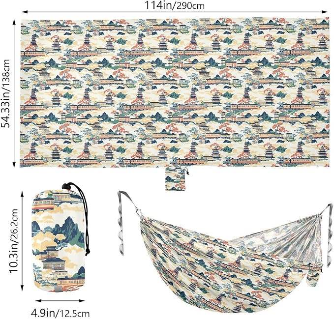 Japanese Architecture Camping Hammocks Indoor Hammock for Outside Patio Garden