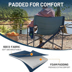 Timber Ridge XXL Extra Wide Foldable Directors Chair with Side Table, 500 lbs Heavy Duty Camping Chairs for Adults, Oversized Folding Lawn Chair for Lawn Beach Sports Outdoor, Blue