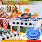 5 Burner Propane Gas Stove,400000BTU Portable Gas Stove with Support Leg Stand and Wind Blocking Cover Adapter Auto Ignition Camping Stove,propane burner for RV, Apartment, Outdoor Cooking