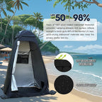 Pop Up Privacy Shower Tent with Carry Bag, Portable Outdoor Toilet Changing Dressing Room,Easy Set with rain shelter, Instant Dressing Bathroom for caming, Hiking, Fishing,UPF 50 & Waterproof,