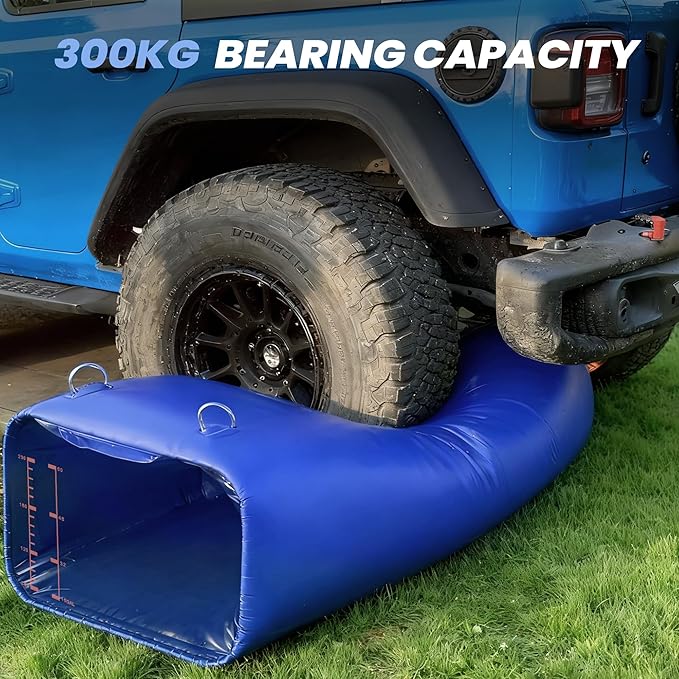 Large Capacity Water Storage Bladder with Visible Scale, Portable Water Tank Containers, Bladder Tank for Drought Resistance, Fire Prevention, Emergency, Outdoor & Irrigation (110L/29Gal, Blue)