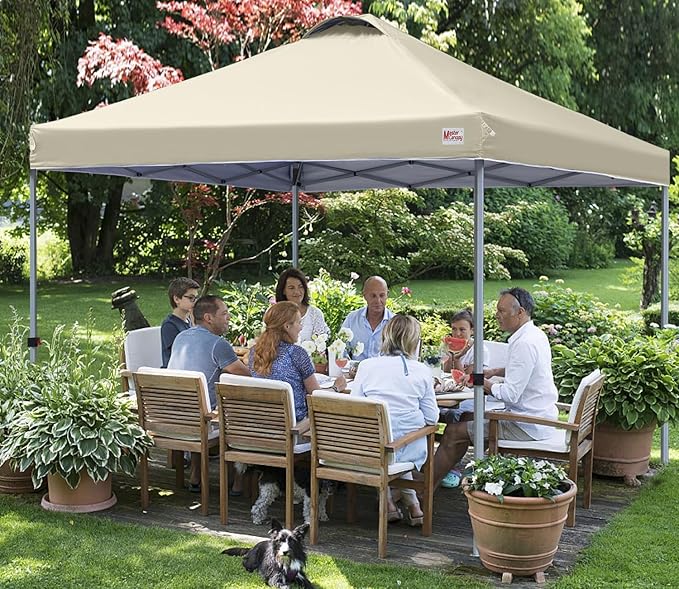 MASTERCANOPY Durable Pop-up Canopy Tent with Roller Bag (10x10, Beige)