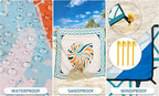 Beach Blanket Waterproof Sandproof Extra Large Beach Mat 79" X 83"/120"x108"for 1-8 Adults Quick Drying Durable Outdoor Picnic Mat for Beach Travel Camping Hiking
