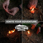 Tactiko Camping Fire Starter – Waterproof Survival Fire Starter for Wet Wood & Emergency Kits – 5 Minute Burn Time, 50 Uses, 60g – Lightweight Campfire Accessory for Hiking & Backpacking