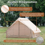 Inflatable Camping Tent with Hand Pump Waterproof Outdoor Blow up Tent 2-8 Person Oxford 4 Season Glamping Air Tent Cabin House with Mesh Windows & Door