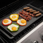 Cuisinart Reversible Cast Iron Grill/Griddle Plate, 15.75” x 9” Pre-Seasoned Cooking Surface with Flat and Ribbed Sides, Stovetop Griddle for Electric Ranges, Use on Stove, Campfire, or Gas Grill