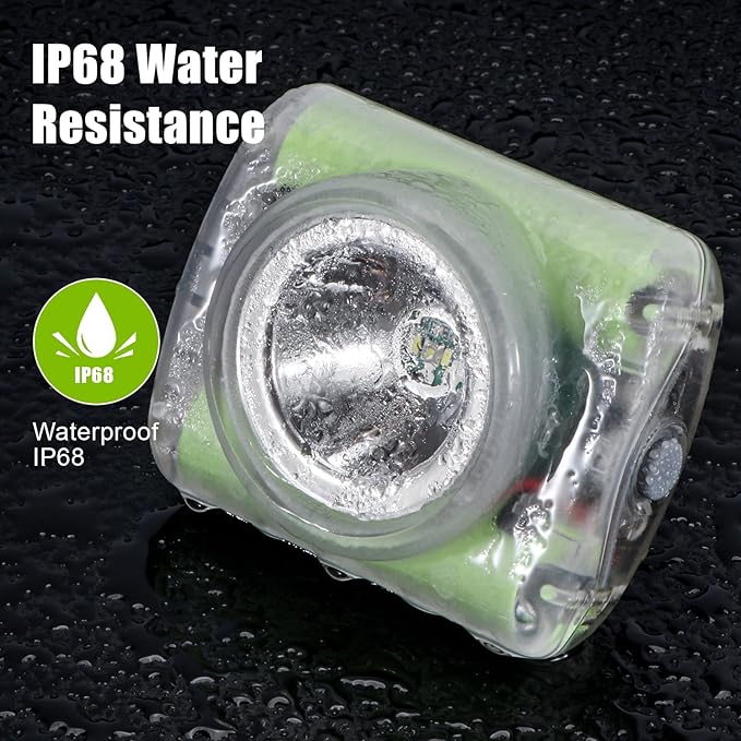 Mode Lamp-40A Rechargeable Hard Hat Miner Light, IP68 Waterproof LED Mining Headlamp, High Brightness Cap Lamp for Underground Mining, Riding, Construction & Outdoor Activities