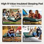 OGERY Self Inflating Sleeping Pad with Electric Pump, 3.15" Ultra-Thick Memory Foam Camping Pad, 4 Season Camping Mattress Pad with Built-in Pillow, Camping Essentials Gear for Tent Travel Car