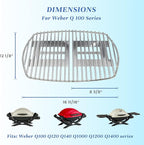 Stainless Steel Cooking Grates for Weber Q100/Q1000 Series, for Q100 Q120 Q140 Q1000 Q1200 Q1400, Replacement BBQ Grill Grate Set (2-Pack) with Grate Clips