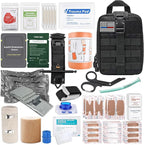 78 PCS IFAK Trauma Kit with Tourniquet, 6-Inch Israeli Bandage, Splint, Tactical First Aid Kit for Car, Camping, Hiking and Travel with Molle Bag (Stellar Black)