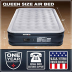 Pittman - Air Mattress Queen with Built in Pump - 18" Queen Air Mattress - Comfort Series Self Inflates & Deflates Fast - Easily Folds Away - Treat Your Guests to a Luxury Air Bed