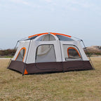 KTT Large Tent 8-10-12 Person,Family Cabin Tents,2 Rooms,2 Doors and 4 Windows with Mesh,Straight Wall,Waterproof,Double Layer,Big Tents for Outdoor,Picnic,Camping,Family Gathering