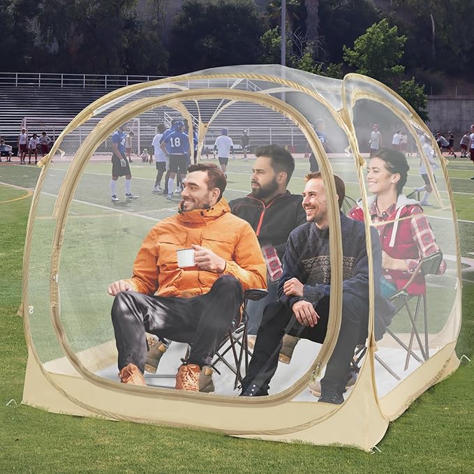 EighteenTek® Pod All Weather Sports Tent with Attached Floor, Instant Outdoor Bubble Tent, Rainproof Camping Sun Shelter for Sports Events Camping Fishing Cheering 1-4 Person