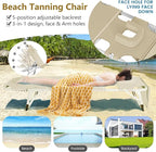 ABORON Patio Lounge Chair, Folding Guest Bed Cot for Adults, 500LB Heavy-Duty Capacity, Portable Extra Bed with Comfort Mat, Quick Fold Design for Indoor Guest Stays & Temporary Use