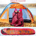Sportneer Heated Sleeping Bag with 5 Heating Zones, Warm Flannel Cold Weather Sleeping Bag for Adults, 3 Heat Levels USB Powered (Power Bank Not Included), Winter Camping & Outdoor Hiking