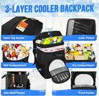 WOTOW Backpack Cooler 45 Cans - Tactical Insulated Soft Cooler Bag - Large Capacity Leakproof Back Pack, for Women Men, Cooler Backpack Camping Hiking Picnics Beac
