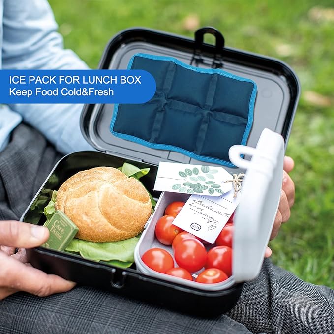 Ice Packs for Lunch Box, 4PCS Reusable Small & Thin Cold Packs, Flexible Soft Gel Freezer Packs for Lunch Bags & Coolers, BPA-Free Leakproof Ice Pack Set for Food